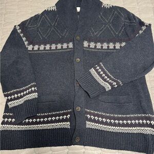 Sonoma Men's Dark Blue Cardigan with Pattern